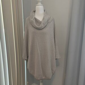 LOFT Light Gray Chevron Turtleneck Sweater